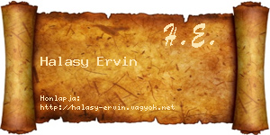 Halasy Ervin névjegykártya